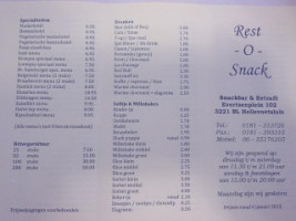 Rest-o-snack menu