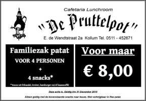 Cafetaria Lunchroom De Pruttelpot menu