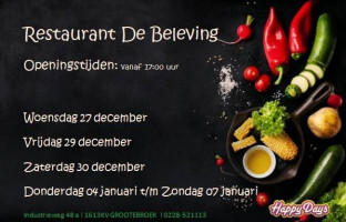 De Beleving menu