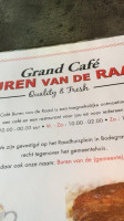 De Buren menu