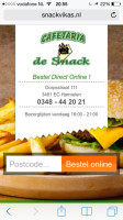 Cafetaria De Snack menu