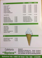 Cafetaria Spies menu