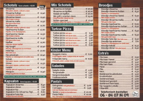 Sultan menu