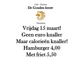 De Gouden Leeuw V.o.f. menu