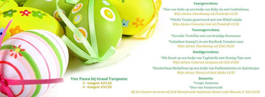 Grand Turquoise V.o.f. Heerlen menu