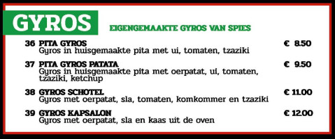 Joe's Pizza Schoonebeek menu