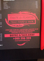 Taste And Flavor menu