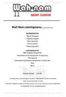 Wah Nam Asian Cuisine V.o.f. Bilthoven menu