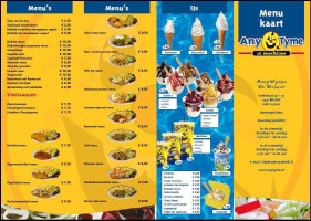 Any Tyme De Keizer menu