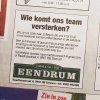 Eetcafe Cafetaria Eendrum Carta