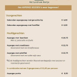 Restaurant Het Land Van Bartje Carte