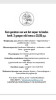 Oet De Aove menu