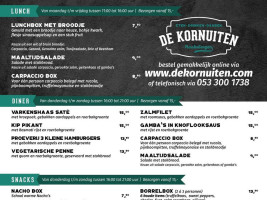 De Kornuiten menu