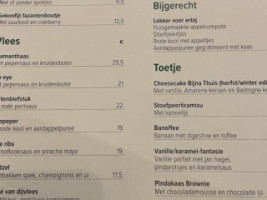 Brasserie Bijna Thuis menu
