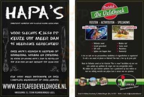 Eetcafé De Veldhoek menu