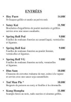 Chanena Thai menu