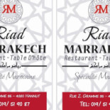 Riad Marrakech. Brunch Lunch Carte